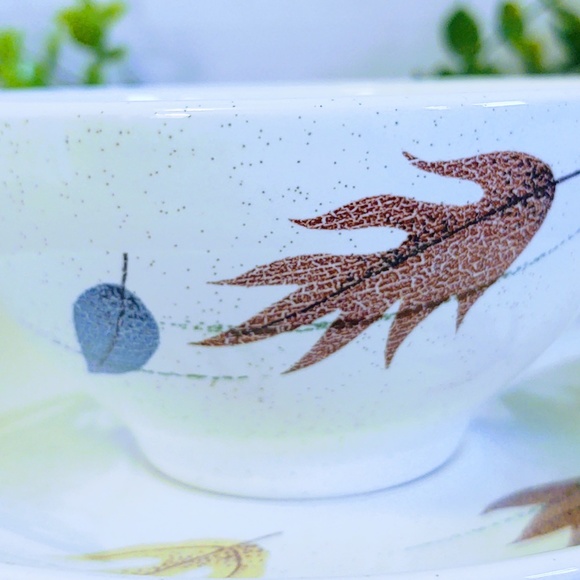 Vtg MCM California Franciscan Earthenware Autumn Pottery Dinnerware Cup & Saucer - Picture 7 of 11